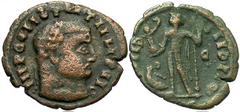 Roman Imperial Licinius I - Barbarous Imitation. c. 315-325 AD.. Billon Follis (21 mm, 2.64 g). Laureate head right; legend: "IMP C P LIC T IOTIINS IIC". appears relatively correct at first glance / J