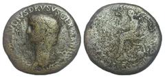 Roman Imperial Nero Claudius Drusus. Died 9 B.C. Æ sestertius (34.4 mm, 26.38 g, 7 h). Rome mint. NERO CLAVDIVS DRVSVS GERMANICVS IMP, bare head left / TI CLAVDIVS CAESAR AVG P M TR P IMP, SC, Claudiu