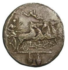 Exonumia Sicily, Kamarina. Ca. 425-405 B.C. PB tetradrachm (26.6 mm, 15.32 g). UNIFACE LEAD / ROSA OFF-METAL TRIAL STRIKE. Athena driving galloping quadriga right, Nike flying left above; two amphorai
