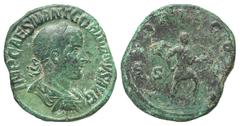 Roman Imperial Gordian III. A.D. 238-244. Æ sestertius (31.2 mm, 20.40 g, 12 h). Rome mint, A.D. 239. IMP CAES M ANT GORDIANVS AVG, laureate, draped and cuirassed bust right / P M TR P II COS P P, SC,