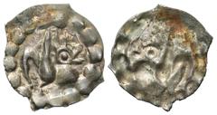Medieval Germany, Frieburg im Breisgau. Anonymous. ca. 1250-1280. AR bracteate Lindwurm pfennig (16.9 mm, 0.38 g, 12 h). Scarce. Winged dragon right / Incuse of the obverse. Berger 2432; Weilandt 44. 