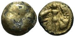 Celtic Central Europe, Boii. 2nd-1st century B.C. AV fourrée eighth stater (10.8 mm, 1.83 g, 12 h). Raised pellet (vaguely imitating helmeted head of Athena right) / Athena standing left. Paulsen 81-1