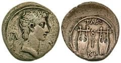 Roman Provincial Lycia, Tlos-Kragos. Augustus. 27 B.C.-A.D. 14 AR drachm (19.89 mm, 3.19 g, 12 h). Lycian League issue. Series 6, struck circa 27-20 B.C. Bare head right; L-U across fields / TLW above