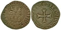 Medieval France, Brittany. John V. 1399-1442. BI Blanc or Groat (26.97 mm, 2.79 g, 6 h). Marlaix mint, struck 1436-1442. + IOHANNES : BRITONV : DVX : M, irregular rectilinear lozenge containing eight 