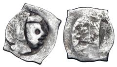 Medieval AUSTRIA, Enns. Albrecht II, 1330-1358 AD. AR Pfennig (0.66 gm). Nun's head / Lozenge. L.148. Crude aVF.