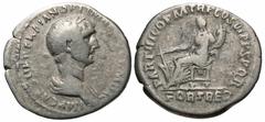 Trajan, 98 - 117 ADSilver Denarius, Rome Mint, 20mm, 3.25 gramsObverse: IMP CAES NER TRAIAN OPTIMO AVG GERM DAC, Laureate and draped bust of Trajan right.Reverse: PARTHICO P M TR P COS VI S P Q R, For