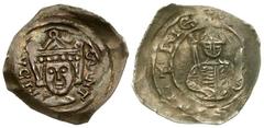 Medieval Austria, Habsburg. St. Veit. Bernhard, Duke of Carinthia. 1202-1256. AR pfennig (20.4 mm, 1.00 g, 5 h). 1202-1256. +[...]AIT[ISI?]Є, Facing half-length armored bust of duke, holding scepter a