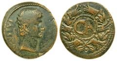 Roman Provincial Mysia, Syria or Cyprus, Ephesus, Pergamum, Antioch or Paphos(?). Augustus. 27 B.C.-A.D. 14 AE 27 dupondius (26.5 mm, 13.01 g, 1 h). struck ca. 25 B.C. AVGVSTVS, name clockwise behind 