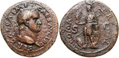 Roman Imperial Galba, 68 - 69 ADrnAE Sestertius, Rome Mint, 36mm, 26.49 gramsrnObverse: SER GALBA IMP CAES AVG TR P, Laureate head of Galba right.rnReverse: ROMA R XL, Roma in military garb standing l