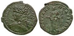 Roman Provincial Moesia Inferior, Hadrianopolis. Caracalla. A.D. 198-217. AE 29 (29.33 mm, 13.30 g, 1 h). AVT M AVP C[...] ANTΩNEINOC, laureate and cuirassed bust of Caracalla left holding spear and s