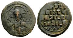 Byzantine Anonymous (attributed to Constantine VIII). Ca. 1025-1028. AE follis (28.4 mm, 10.07 g, 6 h). Anonymous, Class A3. Constantinople mint, c. A.D. 1020-1030 or later. +ЄMMA-NOVHΛ, facing bust o