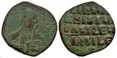Byzantine Time of Basil II & Constantine VIII. Ca. 976-1025. AE follis (26.67 mm, 6.50 g, 6 h). Anonymous class A2. Constantinople mint. [+ ЄMMANO]VHA, Nimbate bust of Christ facing wearing pallium an