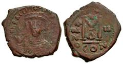 Byzantine Heraclius. 610-641. AE follis (29.5 mm, 10.70 g, 7 h). Constantinople mint, Struck 611/12. d N hRACLI-uS [PЄRP AVG], crowned and cuirassed facing bust of Heraclius holding globus cruciger an