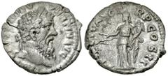 Roman Imperial Pertinax. A.D. 193. AR denarius (17.5 mm, 3.18 g, 6 h). Rome mint. IMP CAES P HELV PERTIN AVG, laureate head of Pertinax right / AEQVIT AVG TR P COS II, Aequitas standing left, holding 