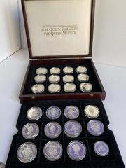 Modern World Great Britain, Commonwealth. The Official Coin Collection of 24 Silver crowns in Honour of H.M. Queen Elizabeth The Queen Mother. Strict limitation of 20,000 only. Issued by MDM - The Cro