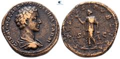 Roman Imperial Commodus, as Caesar AD 166-177. Rome As Æ 26 mm, 13,69 g COMMODO CAES AVG FIL GERM SARM, bare-headed and draped bust of Commodus to right / SPES PVBLICA / S - C, Spes advancing left, ho