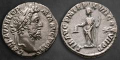Roman Imperial Commodus AD 177-192. Rome Denarius AR 18 mm, 2,95 g L AEL AVREL COMM AVG P FEL, laureate head right / LIB AVG P M TR P XVII COS VII P P, Libertas standing left, holding pileus and scept