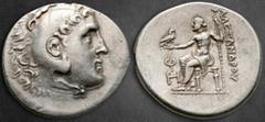 Greek Lycia. Phaselis circa 211-210 BC. In the name and types of Alexander III of Macedon. Dated CY 8=211/10 BC Tetradrachm AR 33 mm, 16,99 g Head of Herakles right, wearing lion skin headdress / AΛEΞ