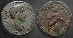 Roman Provincial Lydia. Saitta. Marcus Aurelius AD 161-180. Bronze Æ 28 mm, 15,62 g Μ ΑVΡΗΛΙ ΑΝΤΩΝЄΙΝΟϹ, laureate head right, slight drapery / ЄΠΙ [ΤΙΤΙΑ]ΝΟV ΑΡ ϹΑΙΤΤΗΝΩΝ, Athena (or Roma) seated left