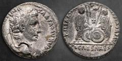 Roman Imperial Augustus 27 BC-AD 14. Lugdunum (Lyon) Denarius AR 17 mm, 3,43 g CAESAR AVGVSTVS DIVI F PATER PATRIAE, laureate head right / AVGVSTI F COS DESIG PRINC IVVENT, Gaius and Lucius Caesars fa