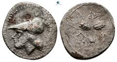 Greek Apulia. Arpi circa 215-212 BC. Triobol AR 16 mm, 1,06 g Good Fine