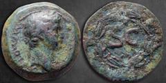 Roman Provincial Seleucis and Pieria. Antioch. Otho AD 69-69. Bronze Æ 31 mm, 18,78 g IMP M OT[HO CAE AVG], laureate head of Otho to right / Large S C within wreath. Very Fine RPC I 4320. Marcus Salvi