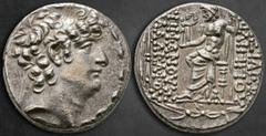 Greek Seleukid Kingdom. Antioch on the Orontes. Philip I Philadelphos 95-75 BC. Tetradrachm AR 26 mm, 16,03 g Diademed head right / ΒΑΣΙΛΕΩΣ ΦΙΛΙΠΠΟΥ ΕΠΙΦΑΝΟΥΣ ΦΙΛΑΔΕΛΦΟΥ, Zeus Nikephoros seated left,