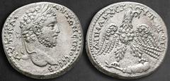 Roman Provincial Seleucis and Pieria. Antioch. Caracalla AD 198-217. Billon-Tetradrachm 27 mm, 13,90 g AYT•KAI• •ANTΩNЄINOC CЄ• B•, laureate head right / ΔHMAPX •ЄΞ• YΠATO• Γ•, eagle standing facing, 