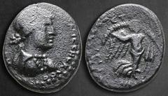 Roman Provincial Seleucis and Pieria. Coele-Syria. Chalkis ad Libanon. Cleopatra VII Thea Neotera 51-30 BC. Bronze Æ 18 mm, 4,35 g BACIΛICCHC KΛEOΠATΡAC, diademed and draped bust of Cleopatra VII to r