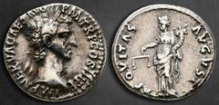 Roman Imperial Nerva AD 96-98. Rome Denarius AR 18 mm, 3,34 g IMP NERVA CAES AVG P M TR P COS II P P, laureate head right / AEQVITAS AVGVST, Aequitas standing facing, head to left, holding scales and 