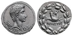 Roman Provincial Ionia. Ephesos. Augustus 27 BC-AD 14. Struck circa 25 BC Cistophoric Tetradrachm AR 27 mm, 11,77 g IMP CAESAR, bare head of Augustus to right / AVGVSTVS, capricorn to right, head turn