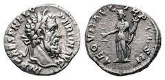 Roman Imperial Pertinax AD 193-193. Struck circa AD 193. Rome Denarius AR 17 mm, 3,30 g IMP CAES P HELV PERTIN AVG, laureate head of Pertinax to right / AEQVIT AVG TR P COS II, Aequitas standing left,
