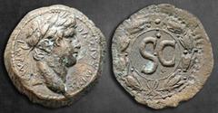 Roman Provincial Seleucis and Pieria. Antioch. Otho AD 69-69. Bronze Æ 24 mm, 8,48 g IMP M OTHO CAE AVG, laureate head of Otho right / SC within wreath. Very Fine RPC I 4321. From the Horowitz collect