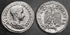 Roman Provincial Seleucis and Pieria. Antioch. Gordian III AD 238-244. Billon-Tetradrachm 28 mm, 11,74 g AYTOK K M ANT ΓOΡΔIANOC CЄB, laureate, draped and cuirassed bust right, seen from behind / ΔHMA