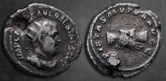 Roman Imperial Balbinus AD 238. Rome Antoninianus AR 23 mm, 2,97 g IMP CAES D CAEL BALBINVS AVG, radiate, draped and cuirassed bust right / PIETAS MVTVA AVGG, clasped hands. Fine, holed RIC 12.