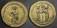 Byzantine Theodora AD 1055-1056. Constantinople Histamenon Nomisma AV 24 mm, 4,43 g IҺS XIS RЄX RЄGNANTIҺM, Christ standing facing on souppedion, wearing nimbus crown, pallium and colobium, holding Go