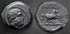Greek Bactria. Greco-Baktrian Kingdom. Baktra mint. Euthydemos I Theos Megas 225-200 BC. c. 215-208/6 Bronze Æ 22 mm, 8,74 g Bearded head of Herakles to right / ΒΑΣΙΛΕΩΣ ΕΥΘΥΔΗΜΟΥ Horse rearing right.