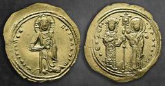 Byzantine Theodora AD 1055-1056. Constantinople Histamenon Nomisma AV 24 mm, 4,35 g IҺS XIS RЄX RЄGNANTIҺM, Christ standing facing on souppedion, wearing nimbus crown, pallium and colobium, holding Go