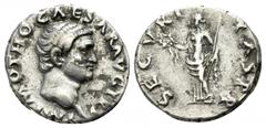 Otho. AD 69. AR Denarius. IMP M OTHO CAESAR AVG TR P. Bare head right. / SECVRITAS P R. Securitas standing left, holding wreath and sceptre. RIC 12. 19 mm, 3,35 g Very fine.