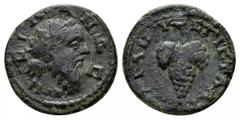 Lydia. Silandos circa AD 200-300. Bronze Æ 16mm., 3,26g. Wreathed head of Silenos right / Grape bunch. SNG Copenhagen. SNG Copenhagen -; BMC 10.