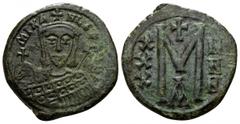 Michael I Rhangabe AD 811-813. Byzantine Follis Æ 21mm., 5,47g. Crowned facing bust, wearing loros, holding globus cruciger and scepter / Large M between X/X/X and N/N/N; cross above; A. very fine DOC