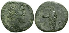 Didius Julianus AD 193-193. Rome Sesterz Æ 28mm., 19,96g. IMP CAES M DID SEVER IVLIAN AVG. Laureate head right / RECTOR ORBIS / S - C. Didius Julianus standing left, holding globe and robe. nearly ver