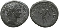 Roman Provincial Lydia. Tripolis. Pseudo-autonomous issue Time of Trajan, 98-117 AD.. Bronze Æ 27mm., 12,91g. ΘΕΟΔΩΡΟΣ (engraver's name) Β [ΕΧΑΡ] (=ΕΧΑΡΑΞΕΝ) ΤΡΙΠΟΛ; laureate and draped bust of young 