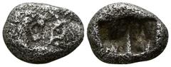 Greek Kings of Lydia. Sardeis. Kroisos 564-539 BC. 1/6 Siglos AR 10mm., 1,58g. Confronted foreparts of lion right and bull left / Double incuse square punch. fine SNG Kayhan 1019.