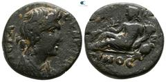 Roman Provincial Lydia. Saitta. Autonomous issue circa AD 200-400. Bronze Æ 18mm., 5,86g. ΙΕΡΑ CΥΝΚΛΗΤΟC, draped bust of Senate to right / CAITTHNΩN EPMOC, river god Hermos reclining left, holding ree