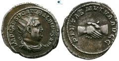 Roman Imperial Balbinus AD 238. Rome Antoninianus AR 21mm., 4,79g. IMP CAES D CAEL BALBINVS AVG, radiate, draped and cuirassed bust right / PIETAS MVTVA AVGG, clasped hands. nearly extremely fine RIC 