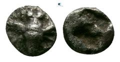 Greek Ionia. Ephesos circa 550-500 BC. Tetartemorion AR 2mm., 0,09g. Bee with straight wings / Incuse punch. very fine Karwiese Series III, type 16 var. (diobol).