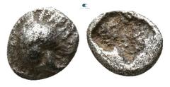 Greek Troas. Dardanos circa 500-400 BC. Tetartemorion AR 3mm., 0,16g. Head of cock left / Incuse square punch. very fine BMC -; SNG von Aulock -; Klein -; SNG Kayhan -.