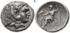 Greek Kings of Macedon. Corinth. Demetrios I Poliorketes 306-283 BC. In the name and types of Alexander III. Struck circa 304/3-290 BC Tetradrachm AR 28mm., 16,59g. Head of Herakles to right, wearing 