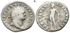 Roman Imperial Titus AD 79-81. Struck AD 79-80. Rome Denarius AR 18mm., 3,10g. IMP TITVS CAES VESPASIAN AVG P M, laureate head of Titus to right / BONVS EVENTVS AVGVSTI, Bonus Eventus standing left, h